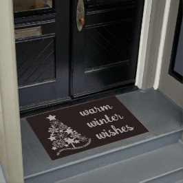 Felpudo Invierno cálido desea que el árbol de Navidad sea