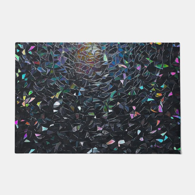 Felpudo Iridescent Abstract Stained Glass Pattern (Anverso)