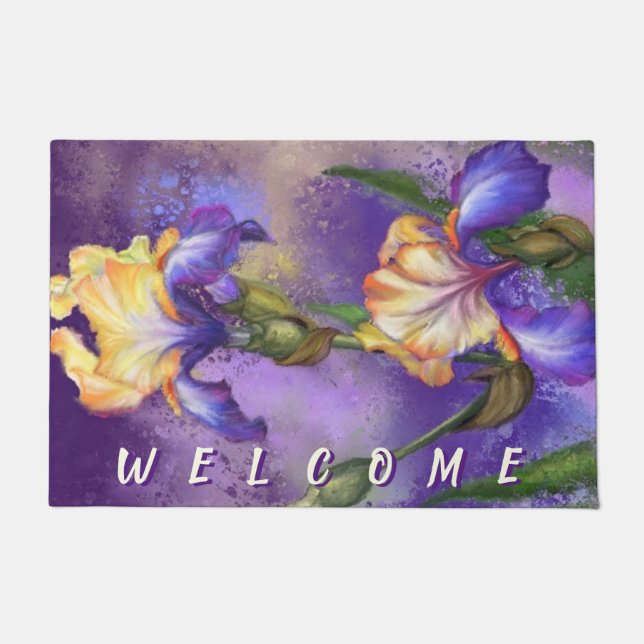 Felpudo Iris Flowers Doormat Irises (Anverso)