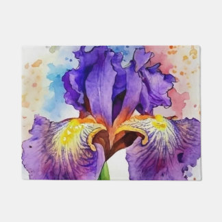 Felpudo Iris morado en acuarela