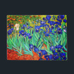 Felpudo Irises de Vincent Van Gogh<br><div class="desc">Vincent Van Gogh Irises . Pintado en 1889, es uno de los cuadros que creó en el asilo de Saint Paul-de-Mausole en Saint-Rémy-de-Provence en Francia. Es una pintura al óleo. Esta bonita pintura al paisaje artístico representa un campo de flores de iris. Vincent Van Gogh era un artista famoso. Era...</div>