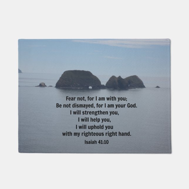Felpudo Isaías 41:10 No temas, porque estoy contigo (Anverso)