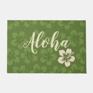 Felpudo Isla Hibiscus Hawai Pinstriped Floral Aloha