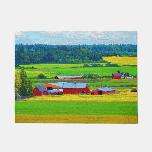 Felpudo Isla Whidbey Red Barn Doormat (Anverso)