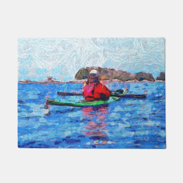 Felpudo Islas Alaska Baranof Kayaking Painterly (Anverso)