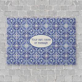 Felpudo Italiano de estilo antiguo azules y blancos - prop