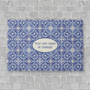 Felpudo Italiano de estilo antiguo azules y blancos - prop