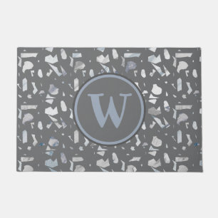 Felpudo Italiano gris Terrazzo Tile Monogramed