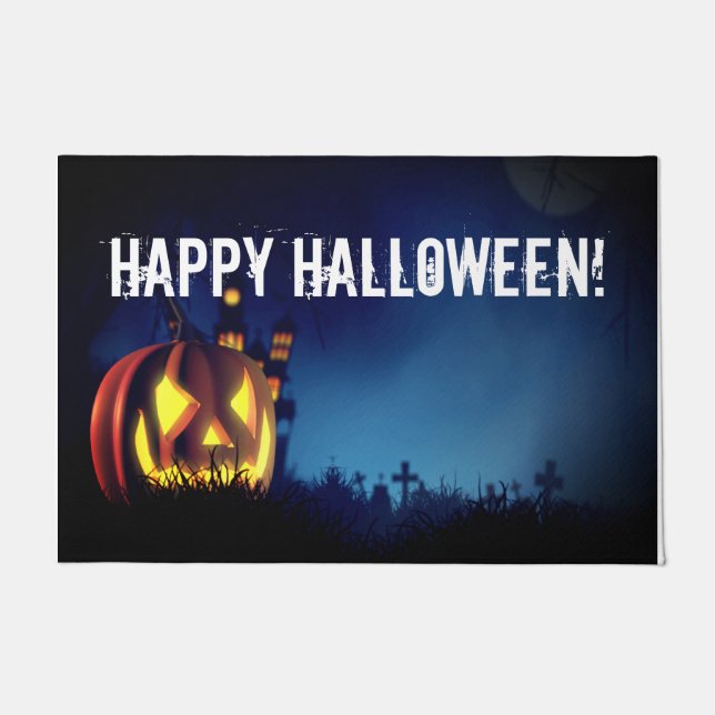 Felpudo Jack-O-Lantern en la noche de Halloween (Anverso)