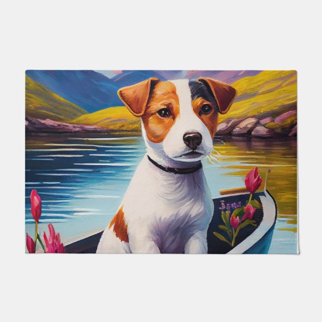 Felpudo Jack Russell en un remo: Una aventura escénica (Anverso)