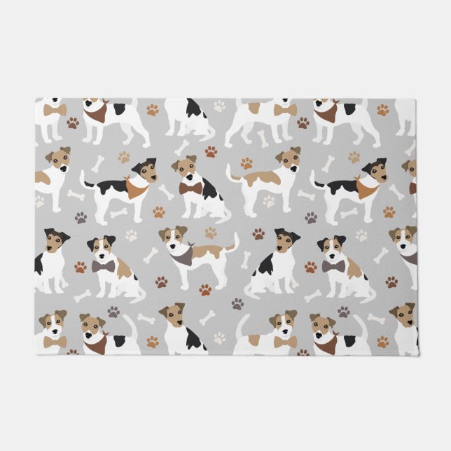 Felpudo Jack Russell Terrier Paws and Bones Doormat (Anverso)