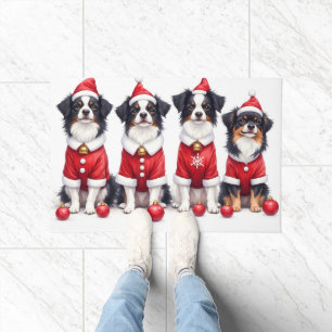 Felpudo Japanese Chin vestido de Navidad sombrero de Santa
