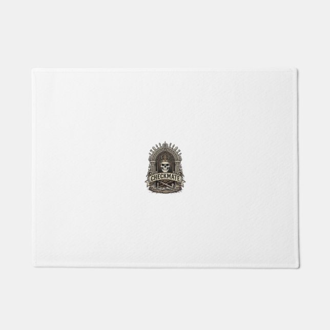 Felpudo Jaque Mate Rey Calavera Ajedrez Antiguo (Anverso)