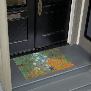 Felpudo Jardín de flores por Gustav Klimt