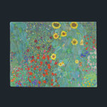 Felpudo Jardín de granja con girasoles por Gustav Klimt<br><div class="desc">Por favor visite mi tienda para un diseño más interesante y más elección de color.
=> zazzle.com/colorfulworld*</div>