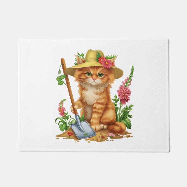 Felpudo Jardinería con gatos (Anverso)