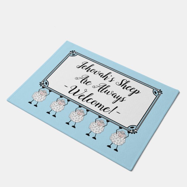 Felpudo "Jehovah's Sheep Are Always Welcome" Doormat (Angular)