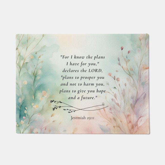 Felpudo Jeremiah 29:11 Biblia Verse Image (Anverso)