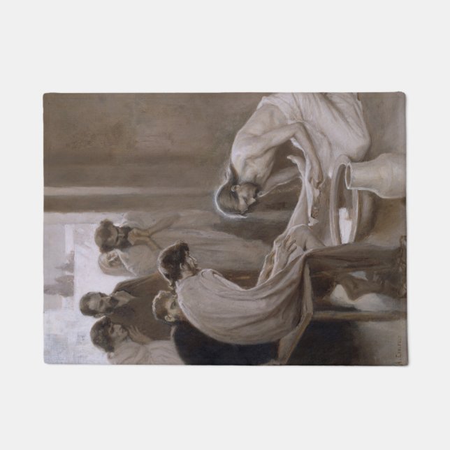 Felpudo Jesús lavando los pies de sus discípulos (Anverso)