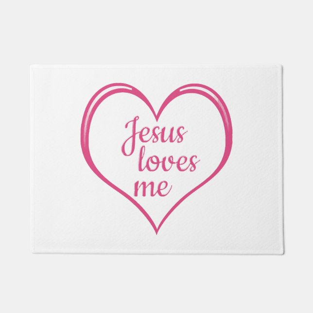 Felpudo JESÚS ME AMA en corazón (Anverso)