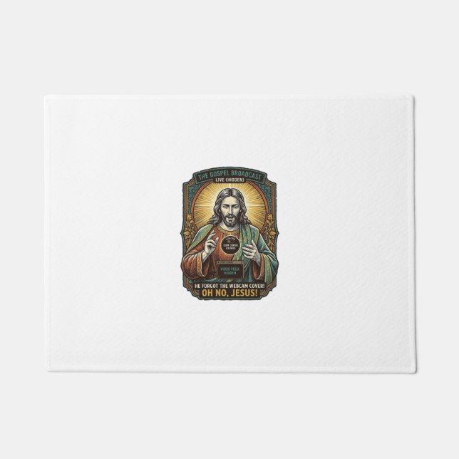 Felpudo Jesús Pantalla Negra Cubierta de Cámara Web Olvida (Anverso)