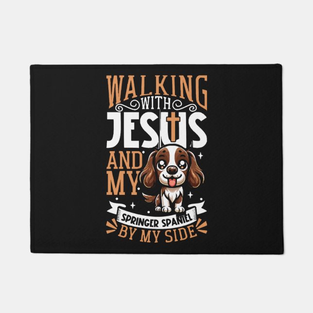 Felpudo Jesús y perro - Inglés Springer SpanielJesus y (Anverso)