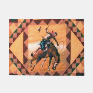 Felpudo Jinete del Bronc 18" x 24" estera de puerta