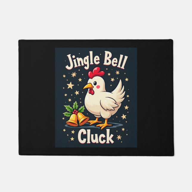 Felpudo Jingle Bell Cluck Chicken (Anverso)