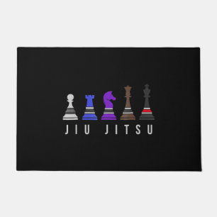 Felpudo jiu jitsu entrenando ajedrez, regalo bjj con te