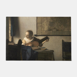 Felpudo Johannes Vermeer - Joven mujer con un Lute