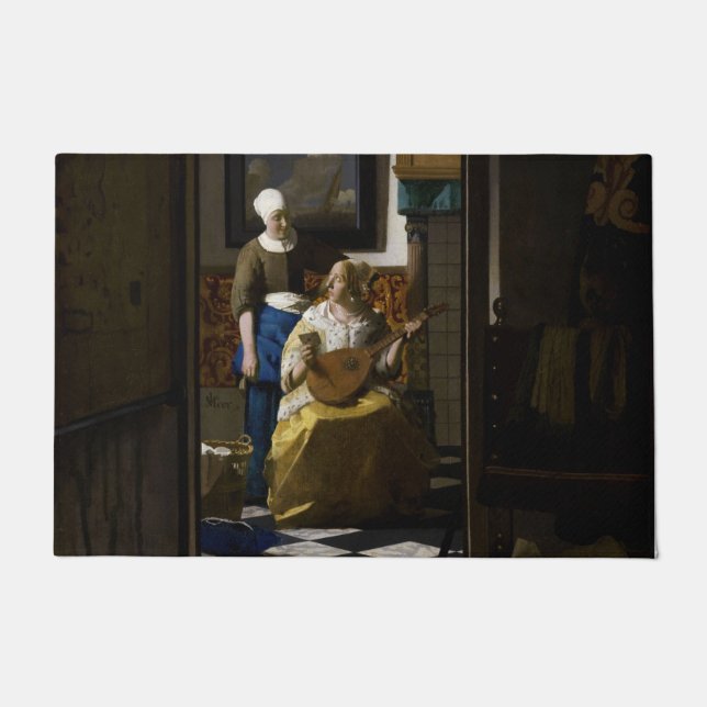 Felpudo Johannes Vermeer - La carta de amor (Anverso)
