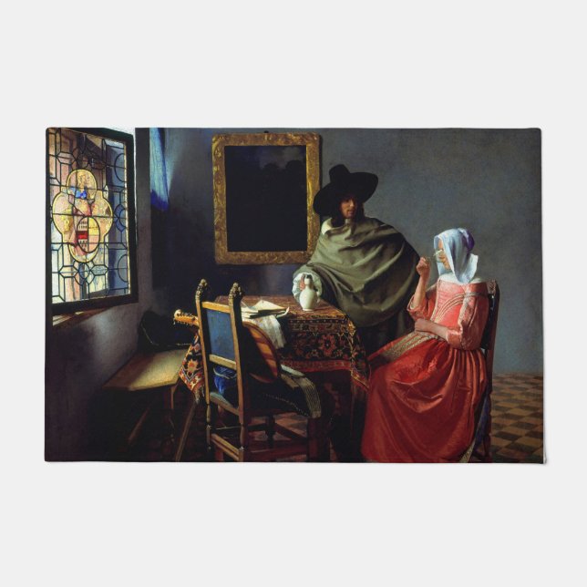Felpudo Johannes Vermeer - La copa de vino (Anverso)