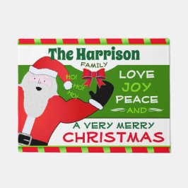 Felpudo Jolly Old Santa con tu nombre familiar | NAVIDADES