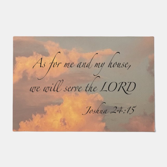 Felpudo Josué 24:15 En cuanto a mí y... Door Mat (Anverso)
