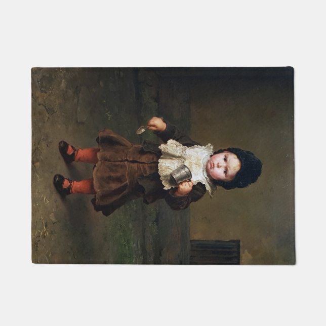 Felpudo Joven Chica con una copa vacía (Ludwig Knaus) (Anverso)