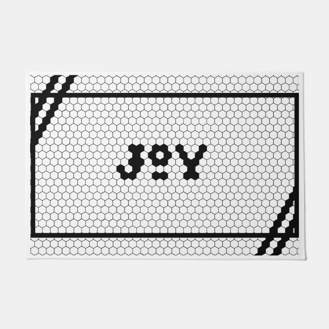 Felpudo Joy Black and White Hex Tile (Anverso)