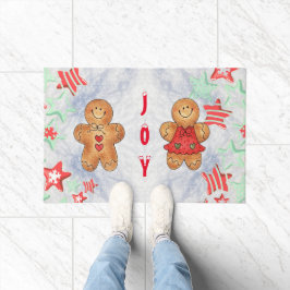 Felpudo JOY Gingerbread White Xmas Door Mat Personalizado