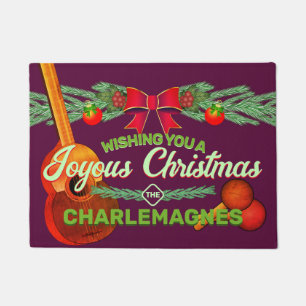 Felpudo Joyous Navidades con Cuatro y Marac en BURGUNDY