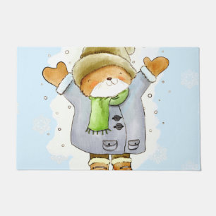 Felpudo Joyous Winter Cat