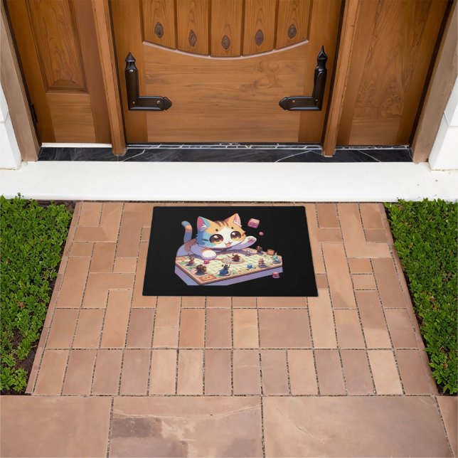 Felpudo Juego de Mesa Gato Lanzando Dados (Exterior)