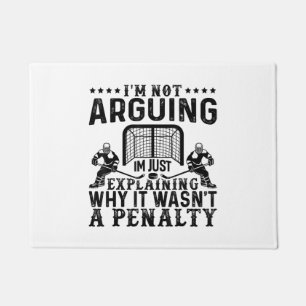 Felpudo Jugador de hockey discute el regalo de un divertid