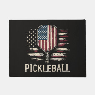 Felpudo Jugador de Pickleball Bandera de EE. UU. Paddlebal