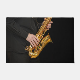 Felpudo Jugador saxofón Jazz Doormat - Instrumento musical