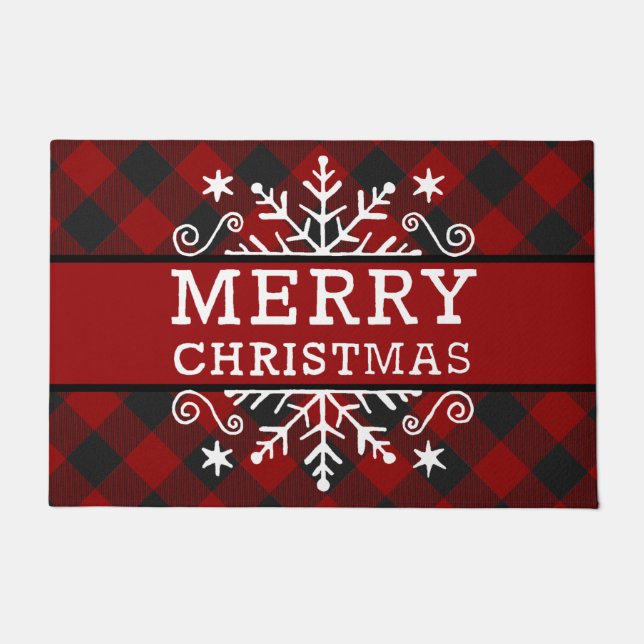 Felpudo Jugar a la flor de nieve navideña (Anverso)