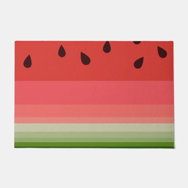 Felpudo Juicy Delicioso Ripe Watermelon Con Diseño De Semi (Anverso)
