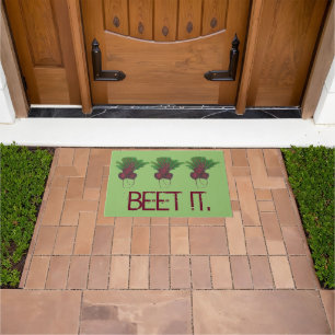 Felpudo Just Beat (Beat) It Funny Red Beets Garden Veggie