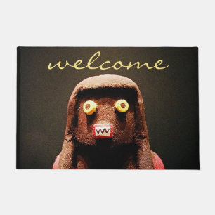Felpudo Kachina Doll Photo Welcome Script Curte Whimsical