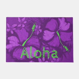 Felpudo Kahala Hibiscus Hawaiian Rock Aloha Violeta