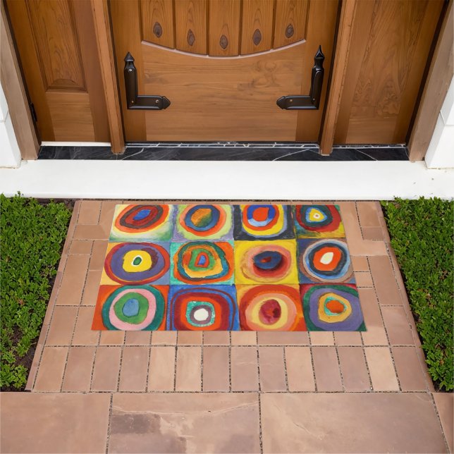 Felpudo Kandinsky - Cuadrados con Círculos Concéntricos (Exterior)