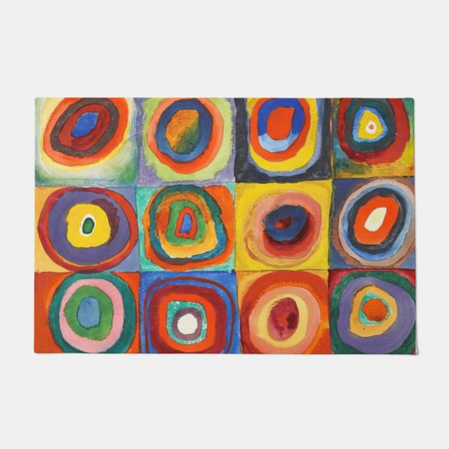 Felpudo Kandinsky - Cuadrados con Círculos Concéntricos (Anverso)